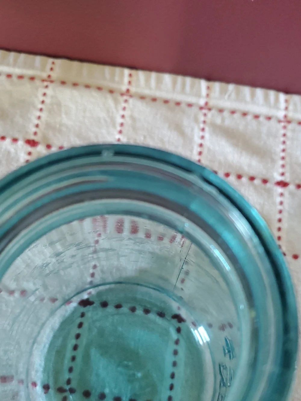 Vintage Blue glass mason quart jar